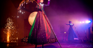 Spectacle de rue fixe tout en lumières et en nocturne (crédit photo : Galorbe)